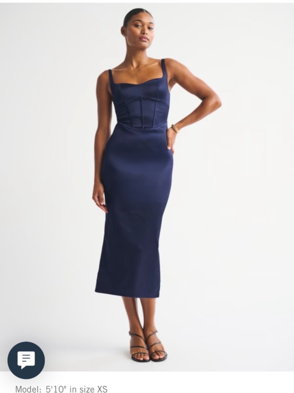 Dark Blue Abercrombie Corset Midi Dress
